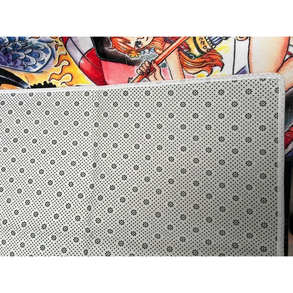 Colorful area japanese manga style rug kids bedroom playroom decor approx.5x3 ft